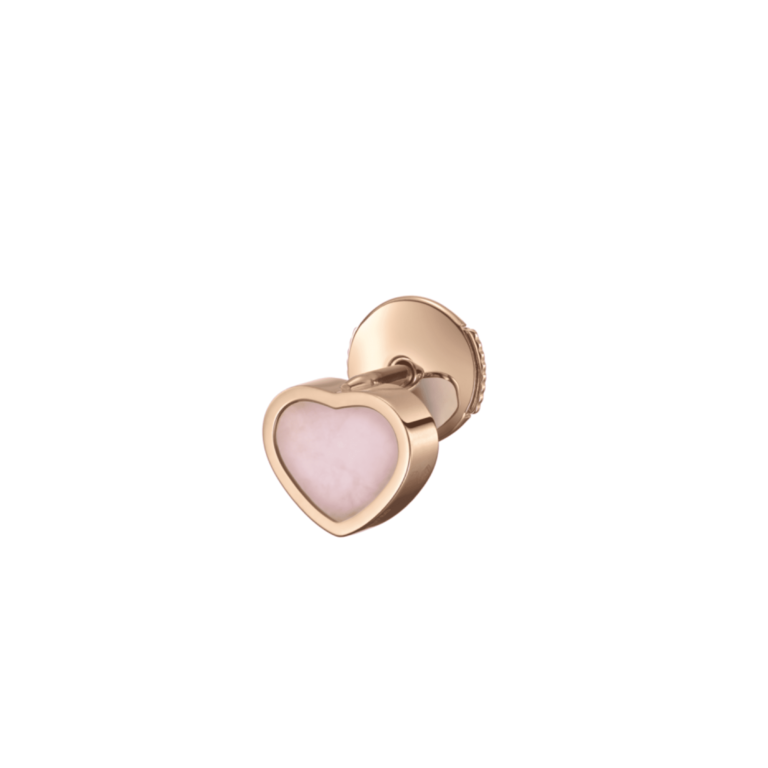 Chopard - Ma Happy Hearts – Mono boucle d’oreille en or rose avec opale rose