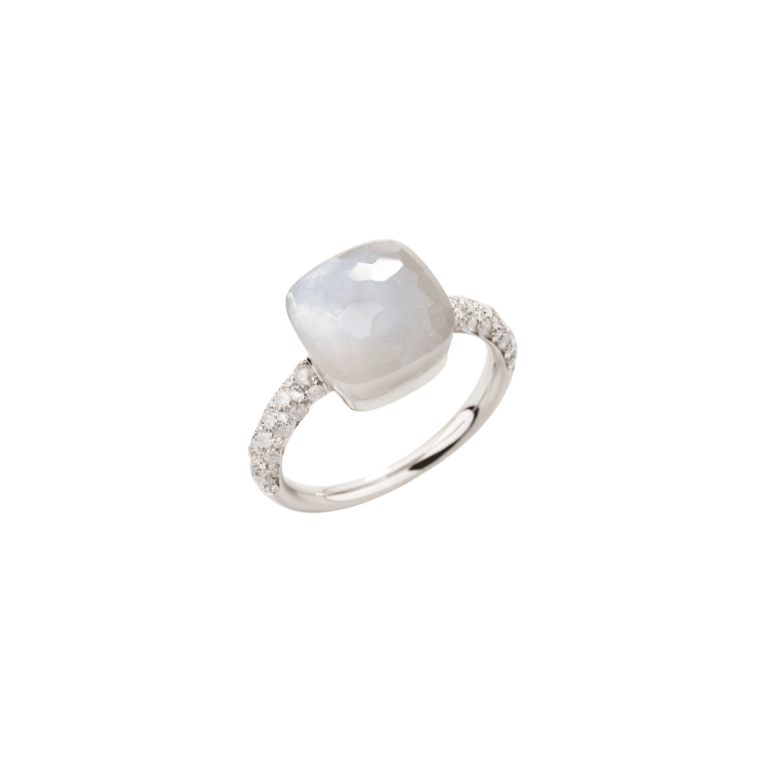 Pomellato - Nudo Maxi ring with white moonstone and diamonds