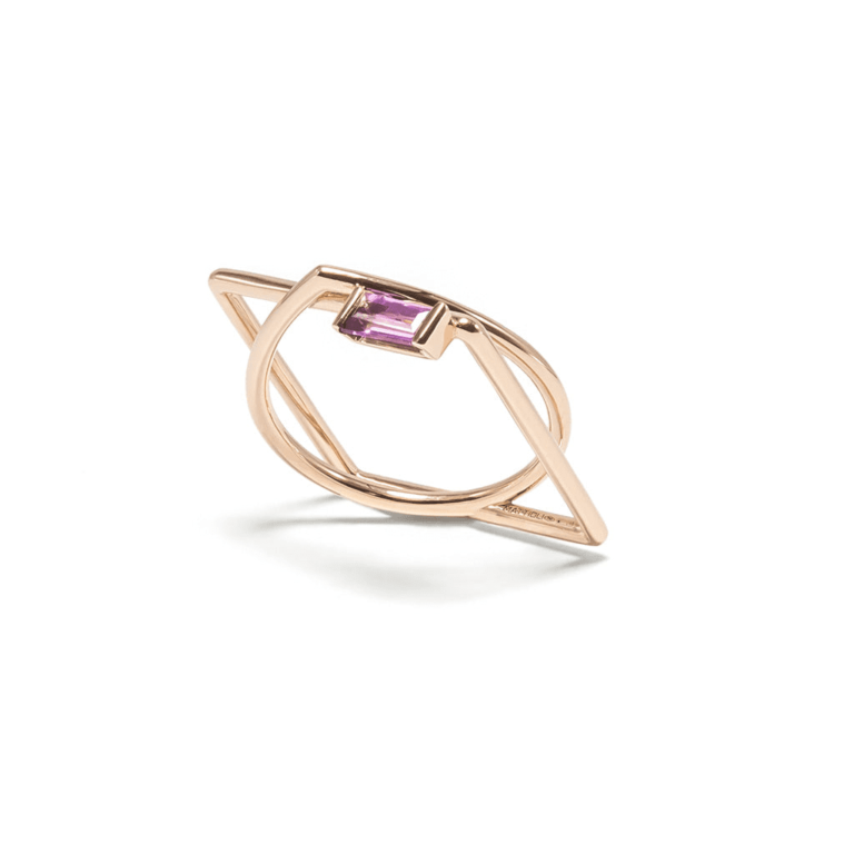 Mattioli - Bague en or rose 750 sertie d’une améthyste