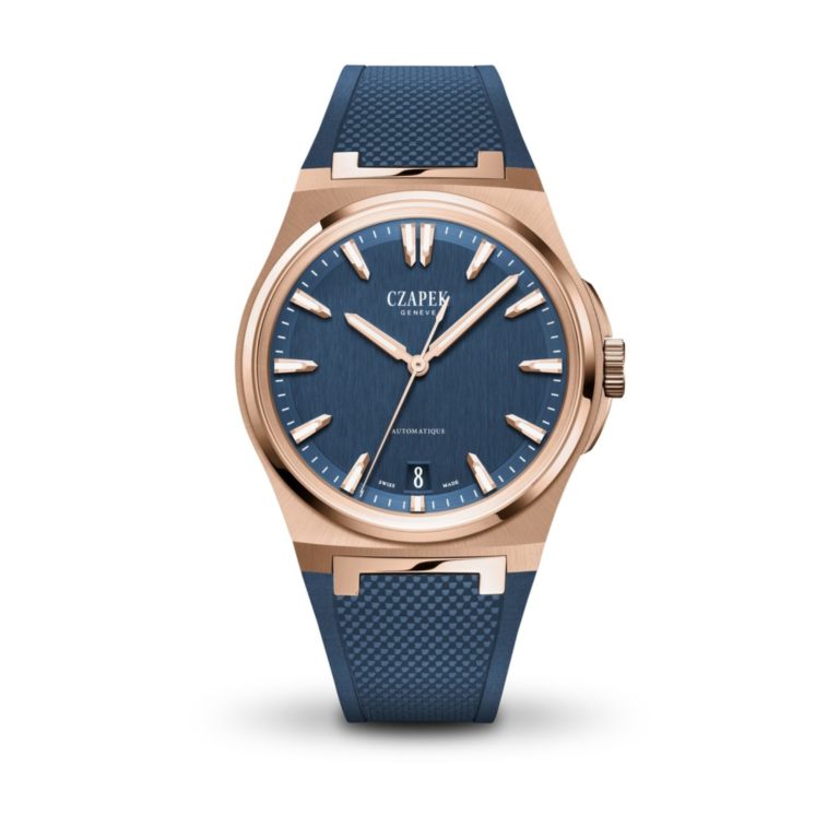 Czapek - ANTARCTIQUE MOUNT EREBUS DEEP BLUE ROSE GOLD AND RUBBER – 40.5mm