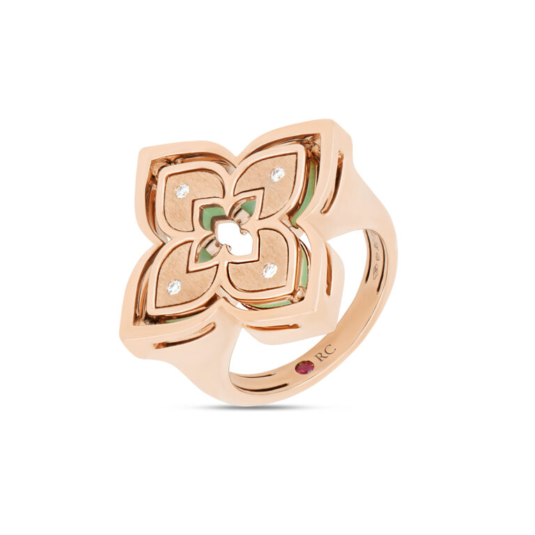 Roberto Coin - Venetian Princess – Ring in pink gold, chrysoprases and diamonds