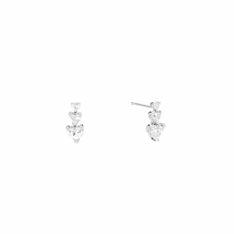 Recarlo - Earrings in white gold with heart-cut diamonds totalling 1.38ct