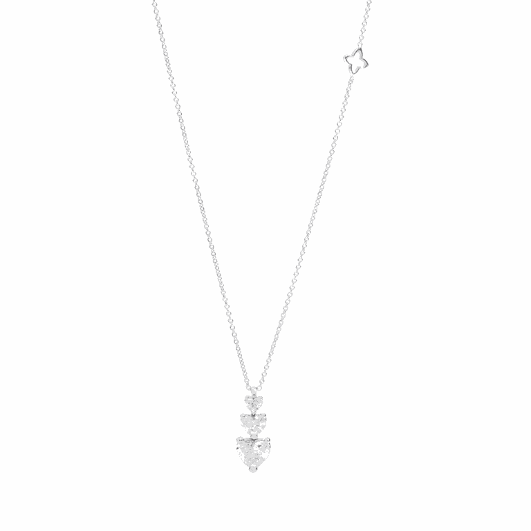 Recarlo - Collier en or blanc serti de diamants taille coeur total 0.515ct