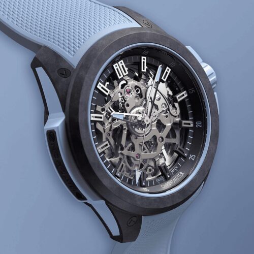 NORQAIN NNQ3001QPIA1AS/P001 Wild ONE Skeleton 39mm Purple Ice Blue horlogerie lionel meylan vevey lausanne